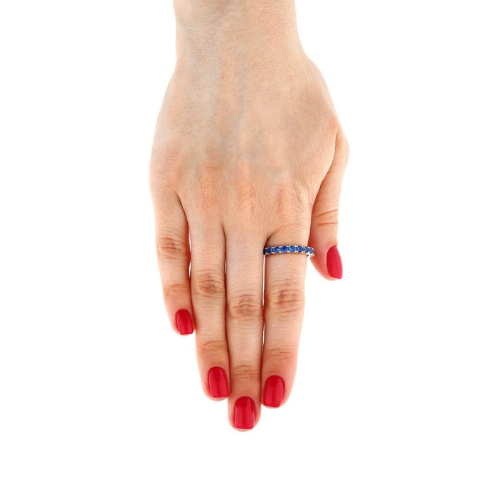 14K Gold Yellow 1.6Ct Sapphire 3mm Full Eternity Ring Band