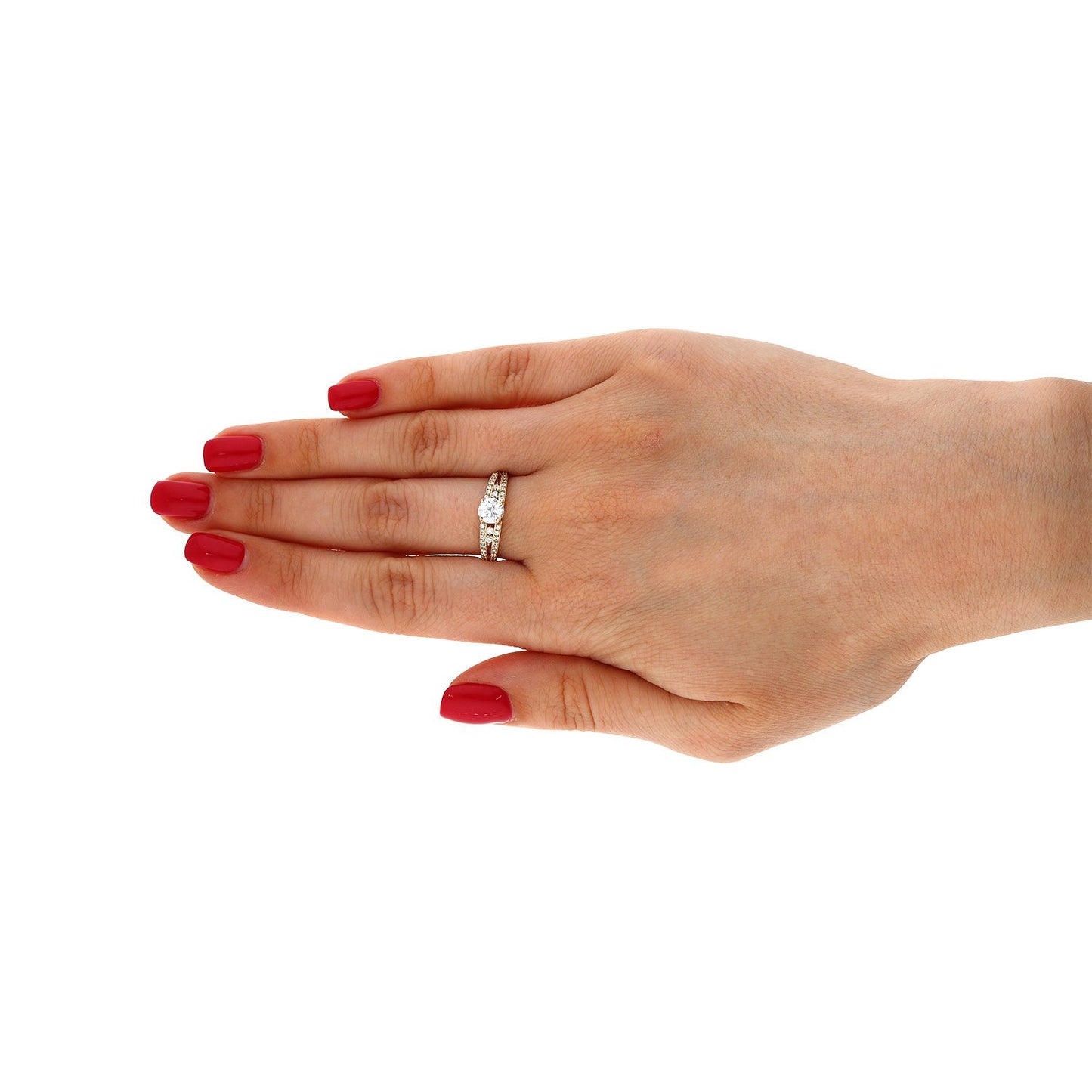10K Yellow Gold 1Ct.T.W CZ Classic Engagement Ring Size 5-9