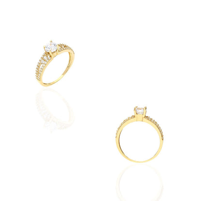 10K Yellow Gold 1Ct.T.W CZ Classic Engagement Ring Size 5-9