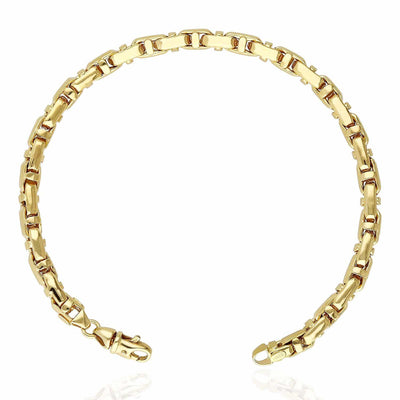 10K Yellow Gold 5.2mm Bullet Bracelet (Hollow) 9"