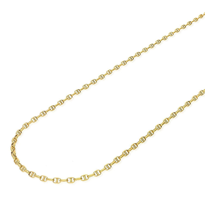 10K Yellow Gold 2.7mm Anchor Mariner Chain (Solid Links) 16"-24"