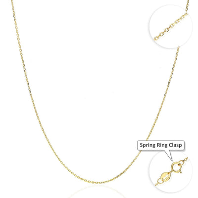 10K Yellow Gold 1mm Diamond-Cut Cable Chain (Solid Links) 16"-24"