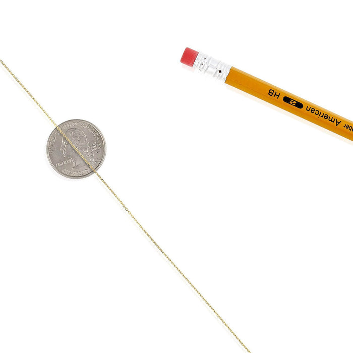 10K Yellow Gold 1mm Diamond-Cut Cable Chain (Solid Links) 16"-24"