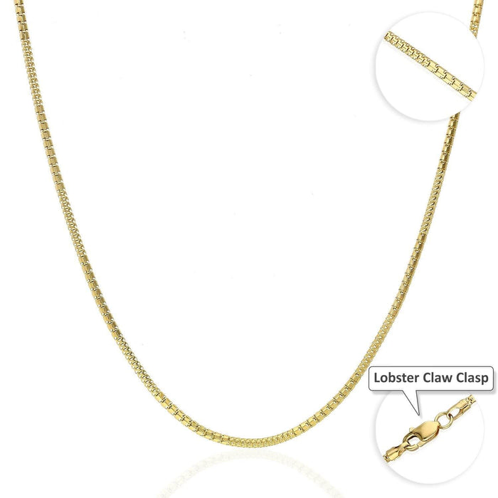 10K Yellow Gold 1.5mm Box Chain (Hollow) 16"-24"
