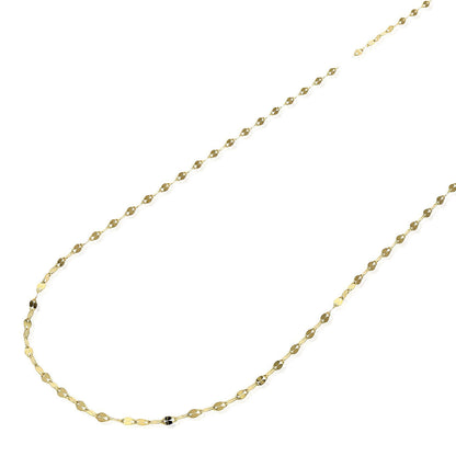 Solid 10K Yellow Gold 2mm Diamond Cut Italian Mirror Chain Necklace 16"-24"