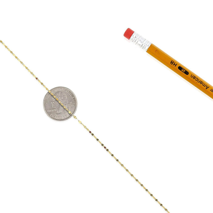 10K Yellow Gold 2mm Diamond-Cut Italian Mirror Chain (Solid Links) 16"-24"