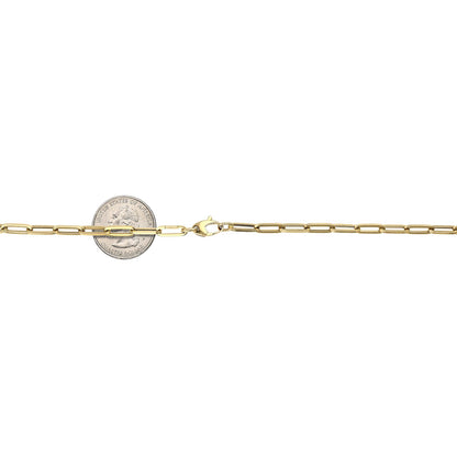14K Yellow Gold 4mm Paperclip Elongated Chain Necklace 16"-30"