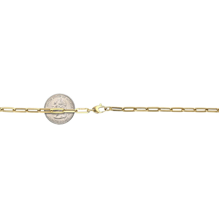 14K Yellow Gold 4mm Paperclip Elongated Chain (Hollow) 16"-30"