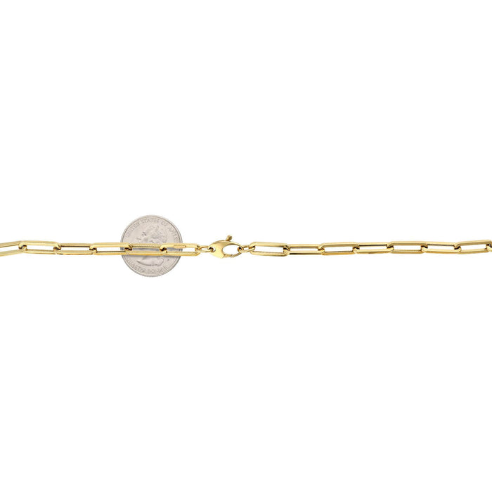 14K Yellow Gold 5mm Paperclip Elongated Chain (Hollow) 16"-30"