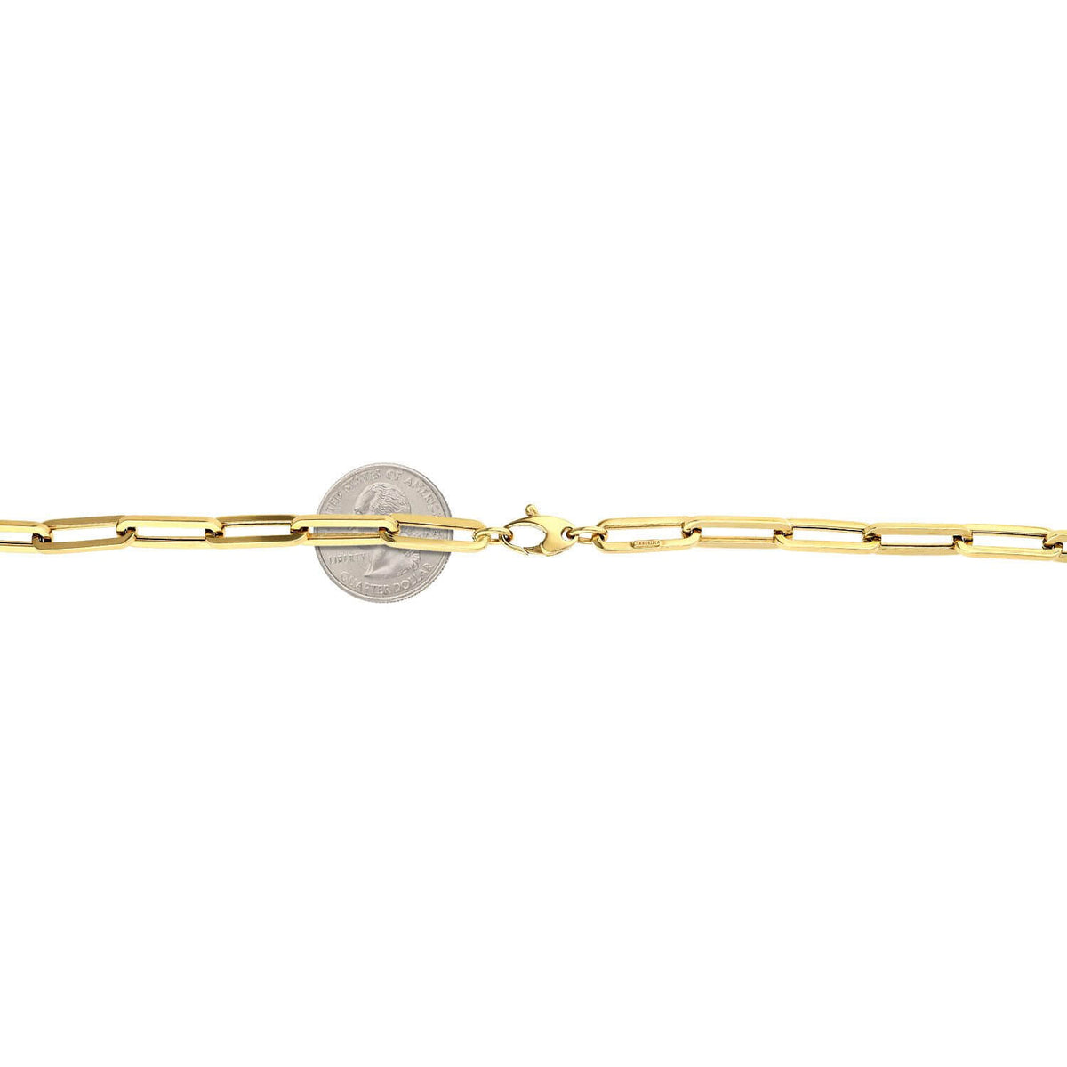 14K Yellow Gold 6mm Paperclip Elongated Chain (Hollow) 16"-30"