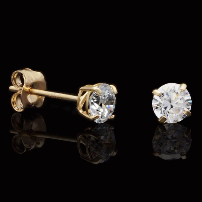 1.5Ct CZ 2 in 1 Flower Jacket Stud Earrings 14K Yellow Gold