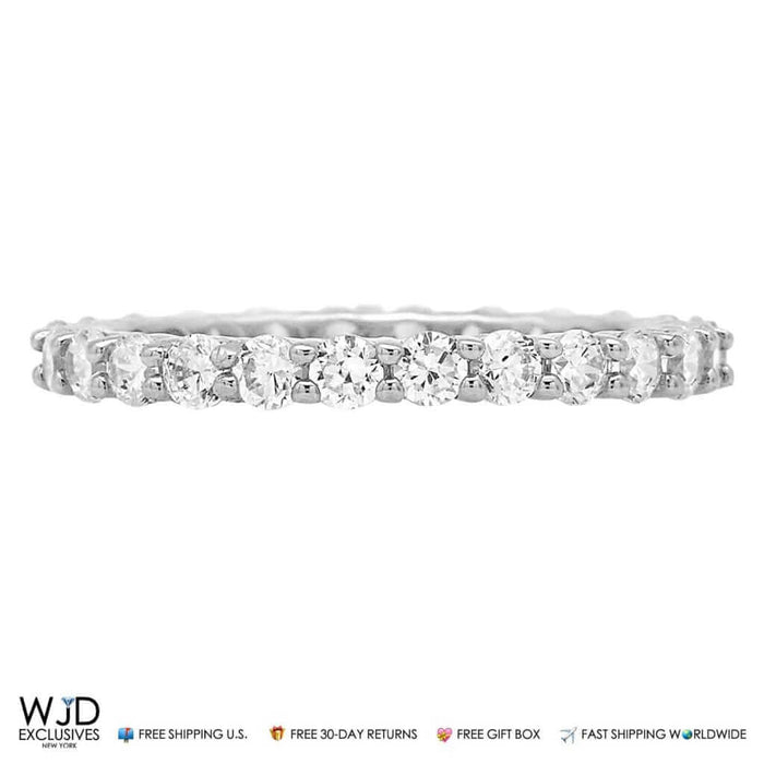 1.5CTW CZ 14k Gold Round-Cut Eternity Ring