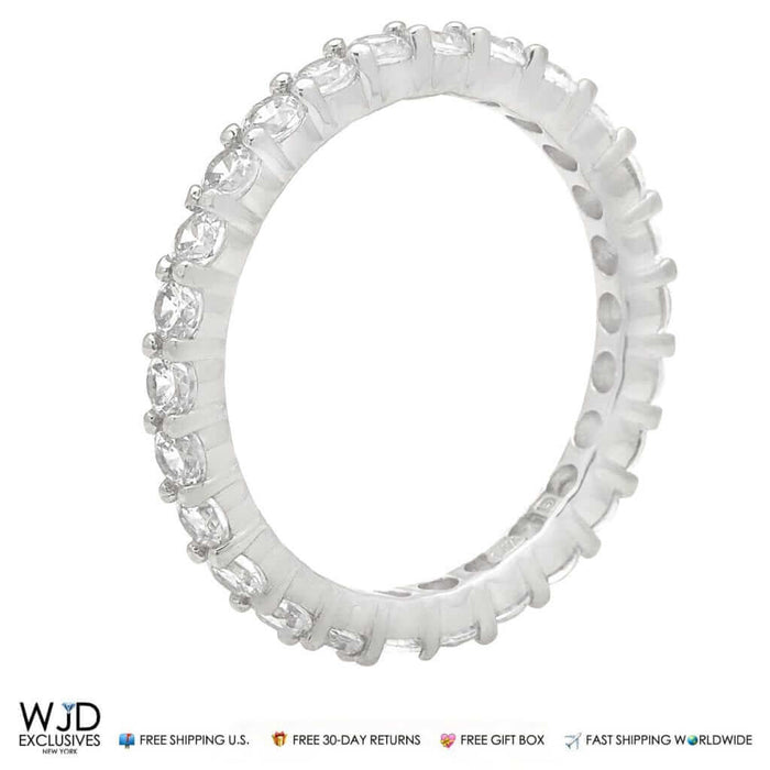 1.5CTW CZ 14k Gold Round-Cut Eternity Ring