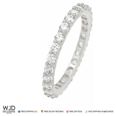 1.5CTW CZ 14k Gold Round-Cut Eternity Ring
