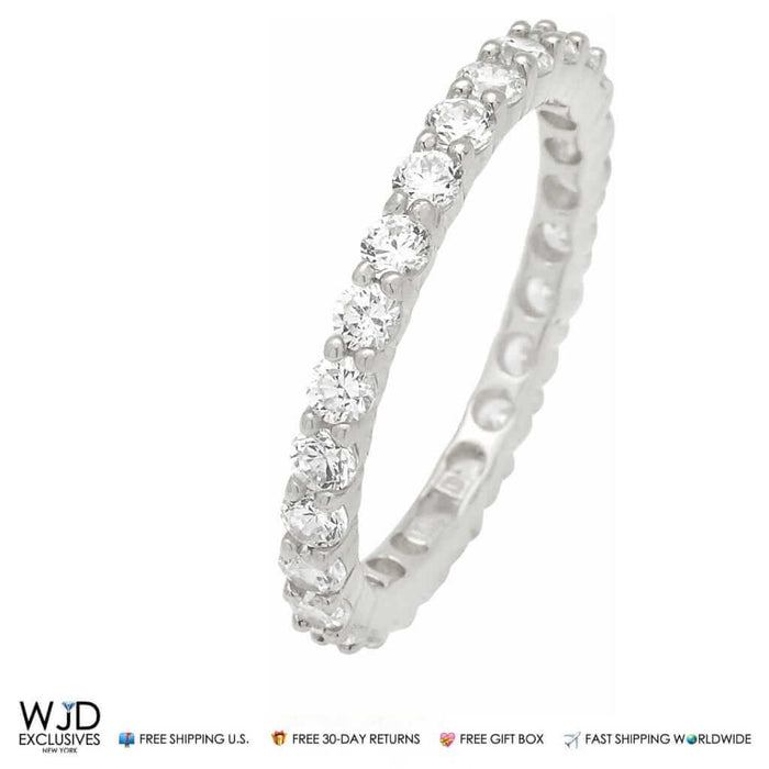 1.5CTW CZ 14k Gold Round-Cut Eternity Ring