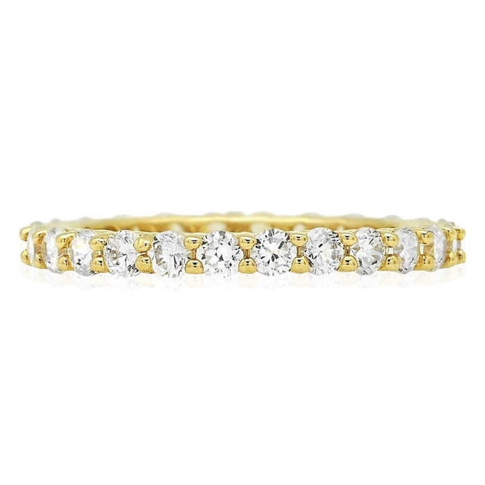 1.5Ct Round-Cut CZ 14K Yellow Gold Eternity Ring