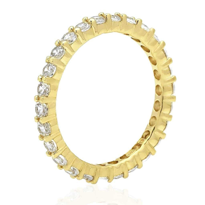 1.5Ct Round-Cut CZ 14K Yellow Gold Eternity Ring