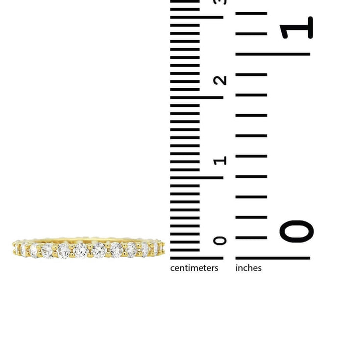 1.5Ct Round-Cut CZ 14K Yellow Gold Eternity Ring