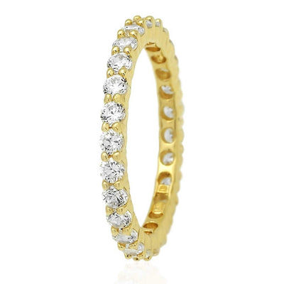 1.5Ct Round Cut CZ 14k Gold Yellow Eternity Ring