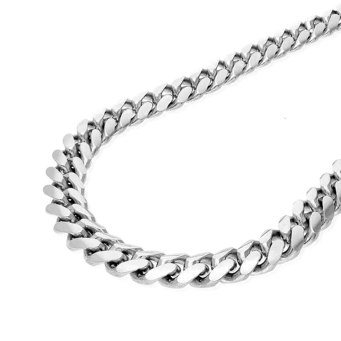 Sterling Silver 6mm-15mm Miami Cuban Chain (Solid Links) 24"-32"