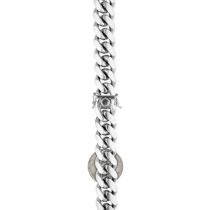 Sterling Silver 6mm-15mm Miami Cuban Chain (Solid Links) 24"-32"