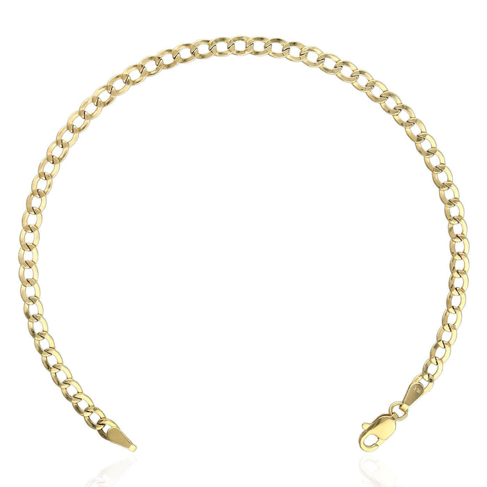 10K Yellow Gold 3.5mm Cuban Bracelet (Hollow) 7" 8"