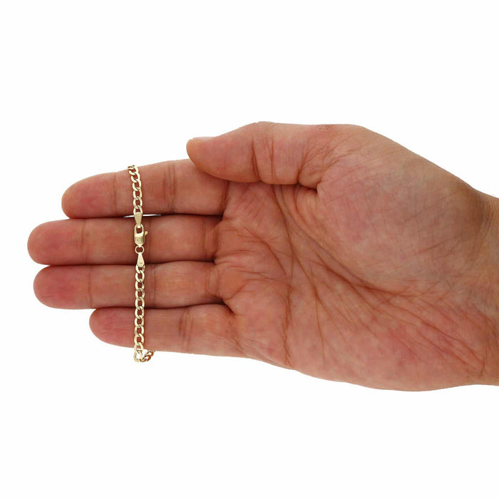10K Yellow Gold 3.5mm Cuban Bracelet (Hollow) 7" 8"