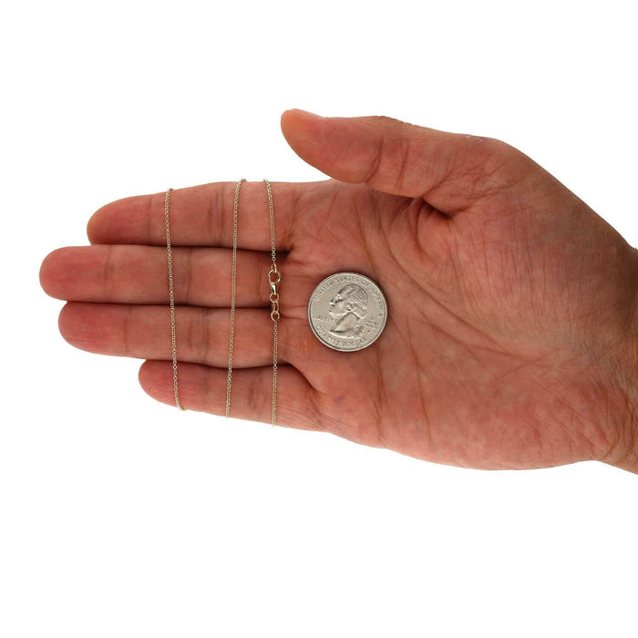 18K Yellow Gold 1mm Cable Chain (Solid Links) 16"-20"