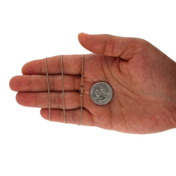 18K Yellow Gold 1.5mm Cable Chain (Solid Links) 16"-24"