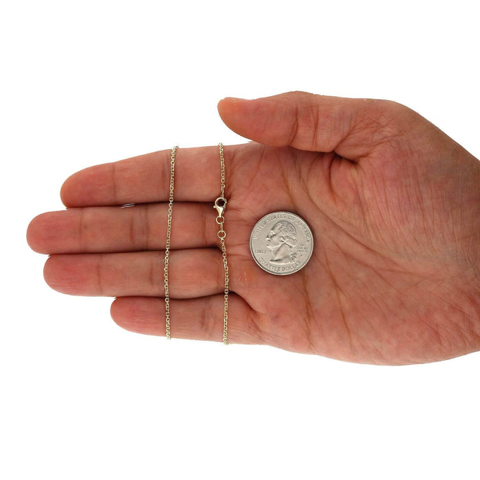 18K Yellow Gold Diamond-Cut 1.5mm Cable Chain (Solid Links) 16"-24"