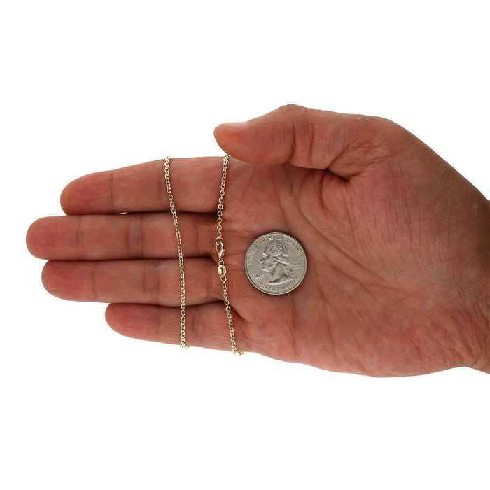 18K Yellow Gold 2mm Cable Chain (Solid Links) 16"-24"