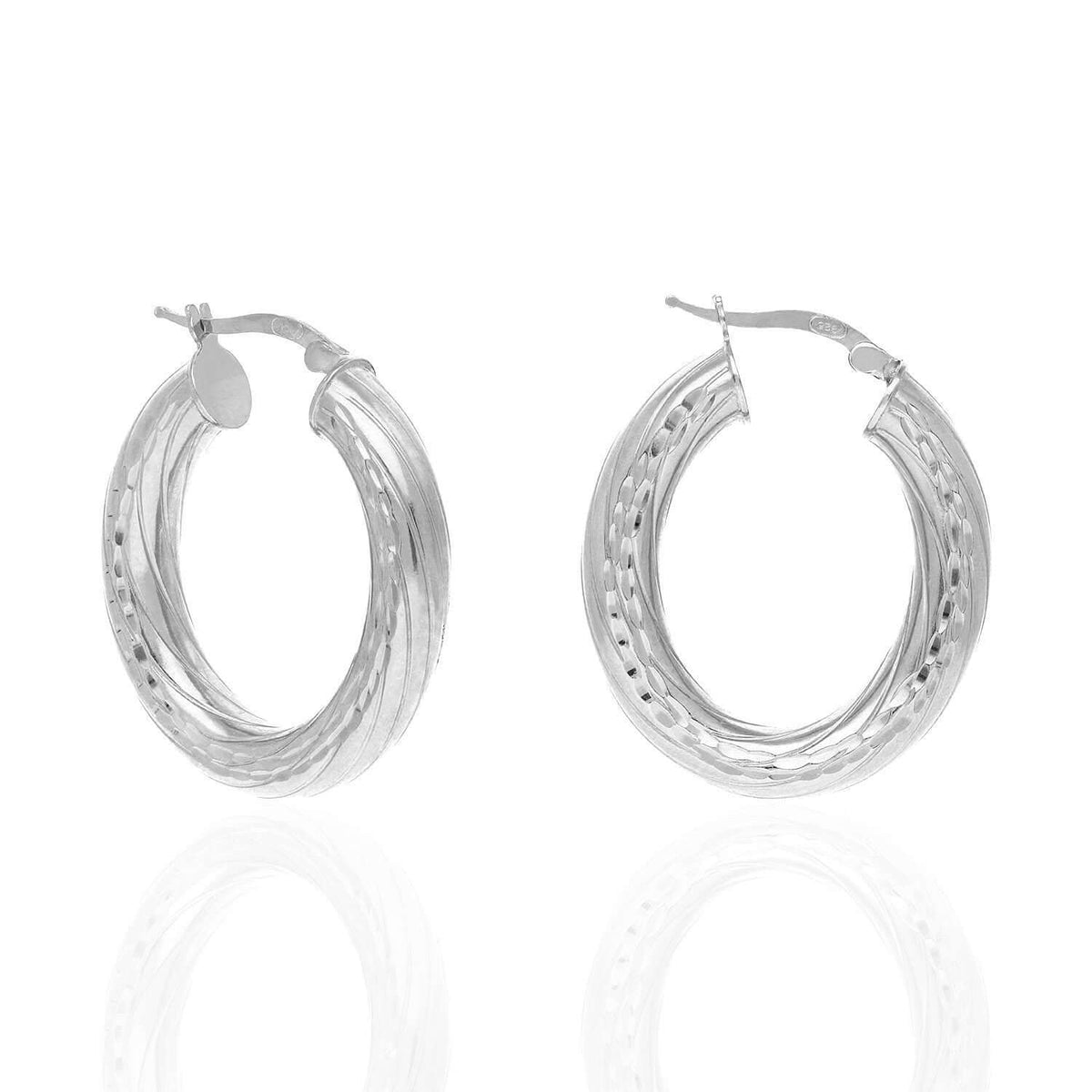Yellow White Gold Over 925 Sterling Silver 5mm Tube Oval Hoop Earrings