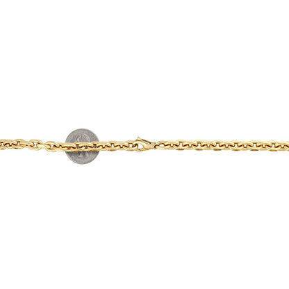 14K Yellow Gold 7.5mm Diamond Cut Cable  Chain Necklace 22" 24" 26"