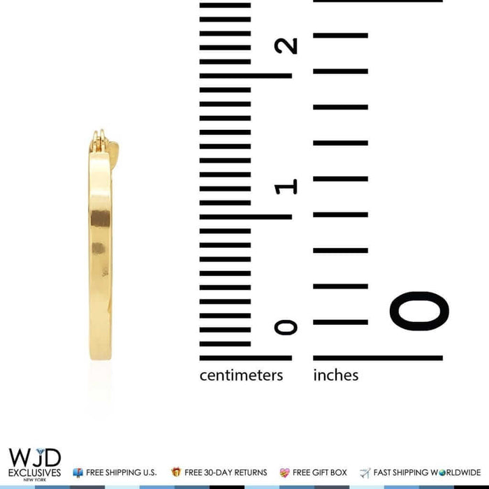 16mm Diameter Diamond-Cut Snap Closure Hoop Earrings 14K Yellow Gold