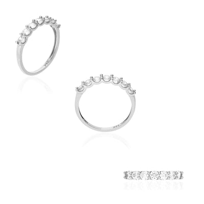 0.50Ct CZ Half Eternity Wedding Ring 14K Gold White