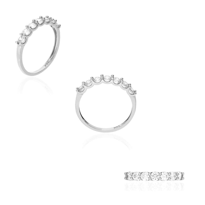 0.50Ct CZ Half Eternity Wedding Ring 14K Gold White