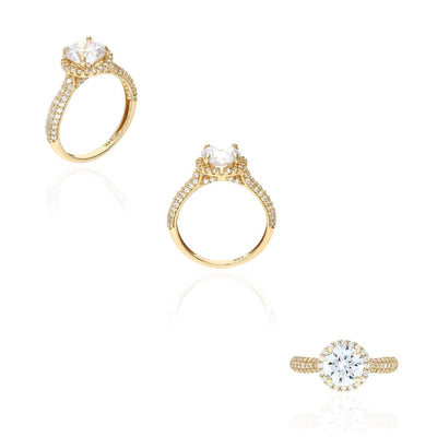 14K Gold 2.35TCW CZ Round Halo Engagement Ring