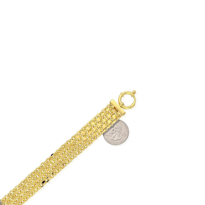 Yellow or White Gold Over Sterling Silver 17mm Bismark Necklace (Solid Links) 17"