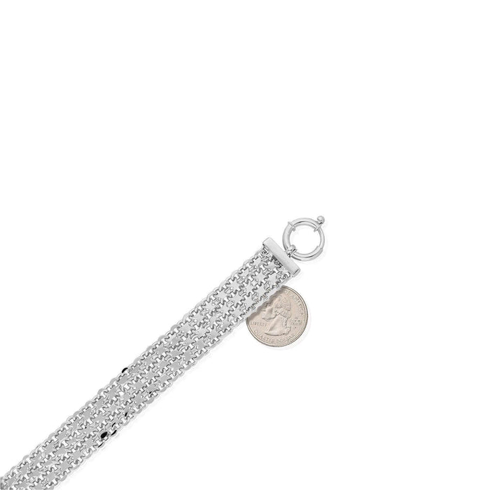 Yellow or White Gold Over Sterling Silver 17mm Bismark Necklace (Solid Links) 17"
