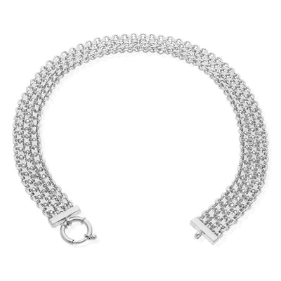 Yellow or White Gold Over Sterling Silver 17mm Bismark Necklace (Solid Links) 17"