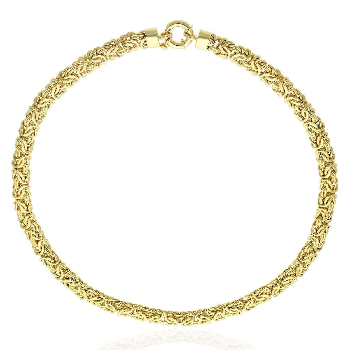 White or Yellow Gold Over Sterling Silver 8mm Byzantine Necklace (Hollow) 17"