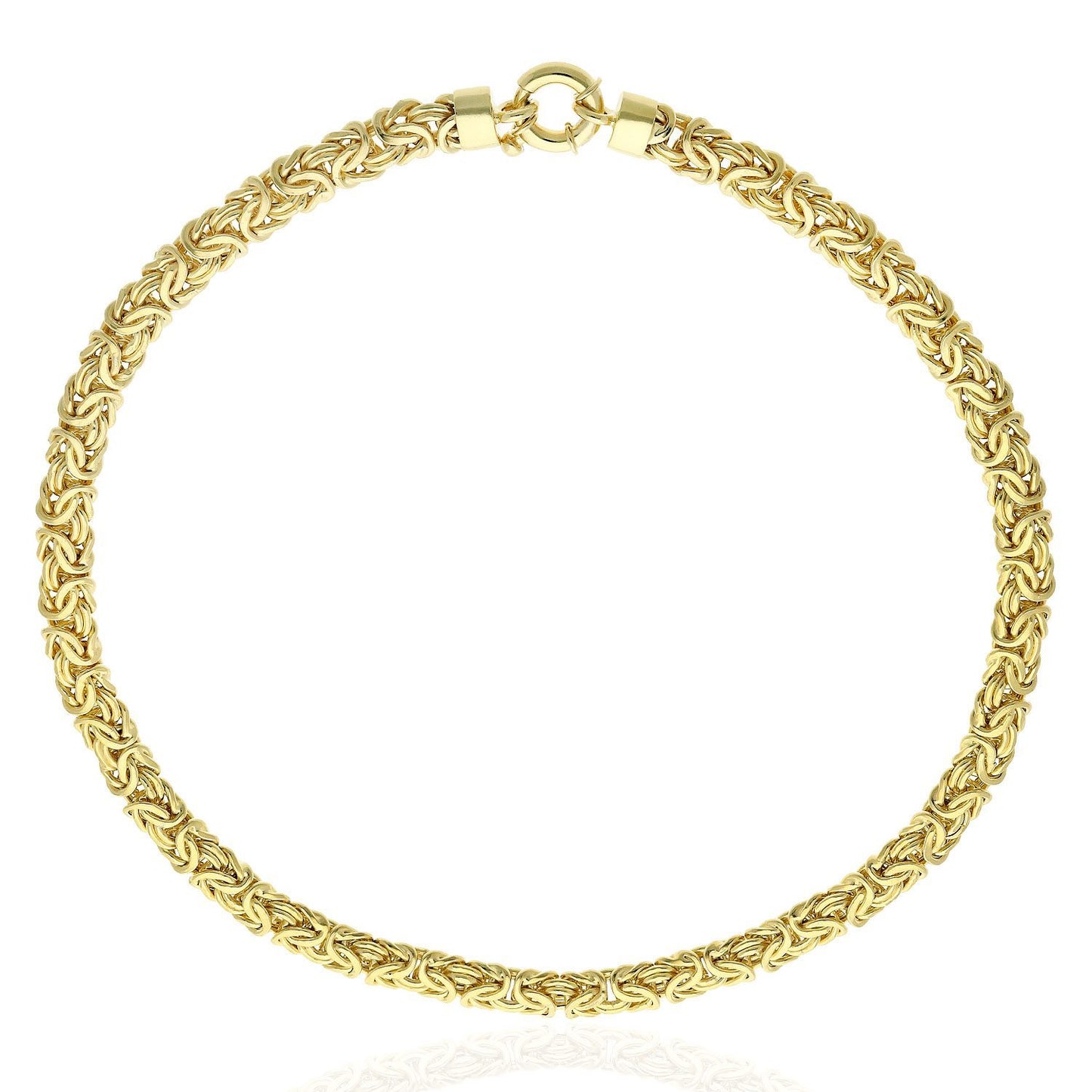 White Or Yellow Gold Tone Over 925 Silver 8mm Byzantine Necklace 17"