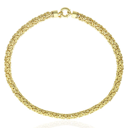 White Or Yellow Gold Tone Over 925 Silver 8mm Byzantine Necklace 17"