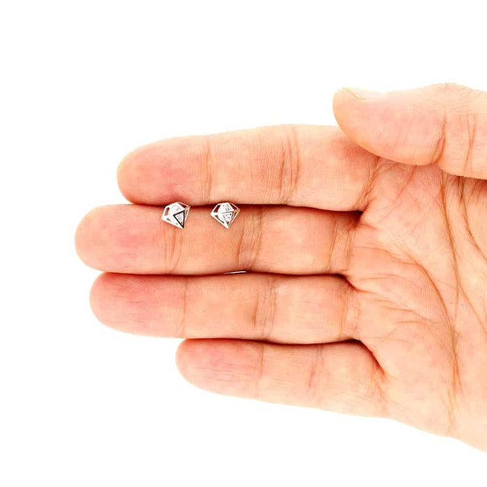 14k Yellow Gold White Gold 1Ct CZ Screw back Stud Earrings