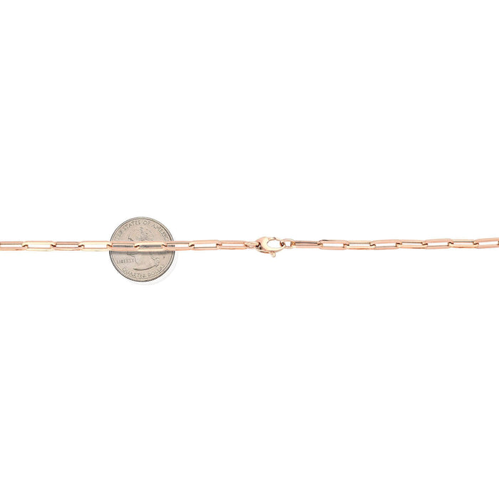 14K Rose Gold 4mm Paperclip Elongated Open Chain (Hollow) 14"-30"
