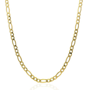 14K Yellow Gold 4mm Figaro Chain (Solid Links) 18"-24"