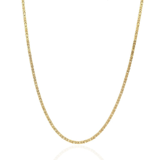 Solid 14K Yellow Gold 2mm Byzantine  Chain 20" 22" 24"