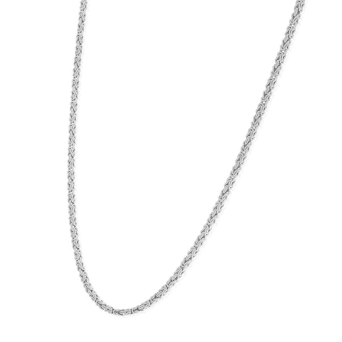 Solid 14K White Gold 2mm Byzantine Chain (Solid Links) 20"-24"