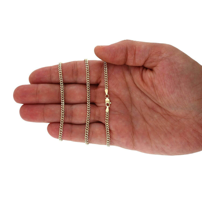 14K Yellow Gold 2.9mm Miami Cuban Chain (Hollow) 16"-24"