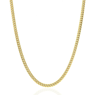 14K Yellow Gold 3.7mm Miami Cuban Chain (Hollow) 18"-26"